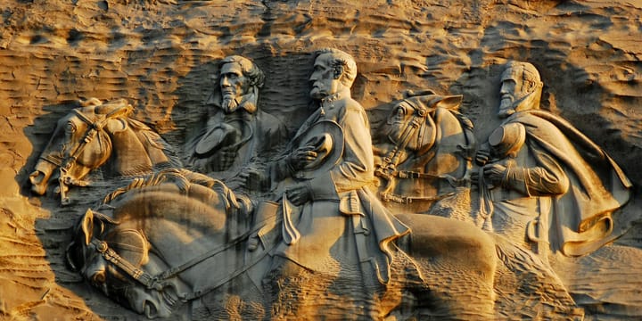 Confedrated carving on Stone Mountain Gergia.