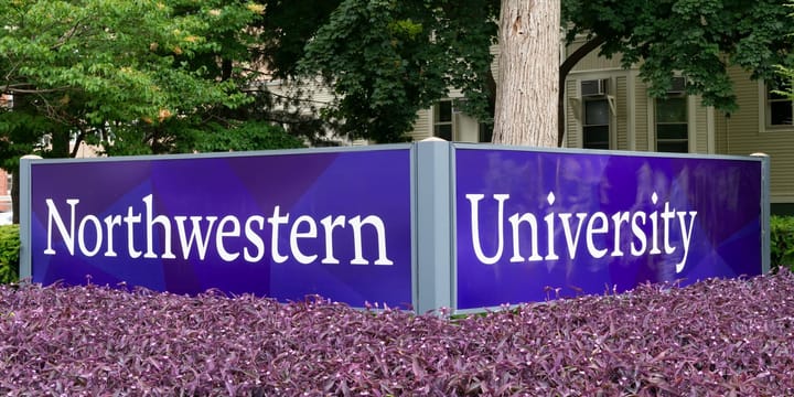 Northwestern University sign